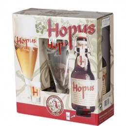 Coffret Hopus 4 Bts + 1 Verre + 1 Shooter - Bière Belge