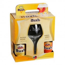 Coffret Bush 4X33 cl + 1 Verre - Bière Belge