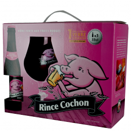 Coffret Rince Cochon Rouge 33X33 cl + 1 Verre - Bière Belge