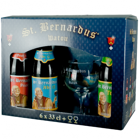 Coffret Saint Bernardus 4X33 cl + 2 Verres - Bière Belge