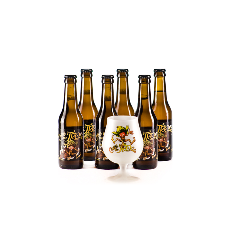 Lot de 6 bouteilles Cuvée des Trolls + 1 verre à bière Gratuit. 6 bières de saveur de la Brasserie Dubuisson