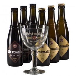 Lot de 6 bouteilles de bière Trappiste Westmalle de l'Abbaye Notre Dame du Sacré Coeur