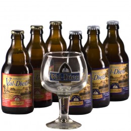 Lot de 6 bouteilles de bière de l'Abbaye de Val Dieu. Bière de saveur