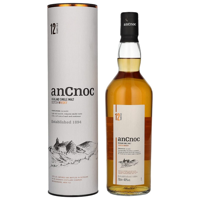 Whisky An Cnoc 12 ans d'Âge - Équilibre Parfait de Saveurs Écossaises