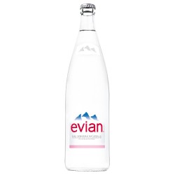 Eau plate 750 ml - Bouteille d'eau en Verre - Evian