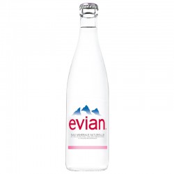 Eau pétillante 750 ml - Bouteille d'eau en Verre - Evian